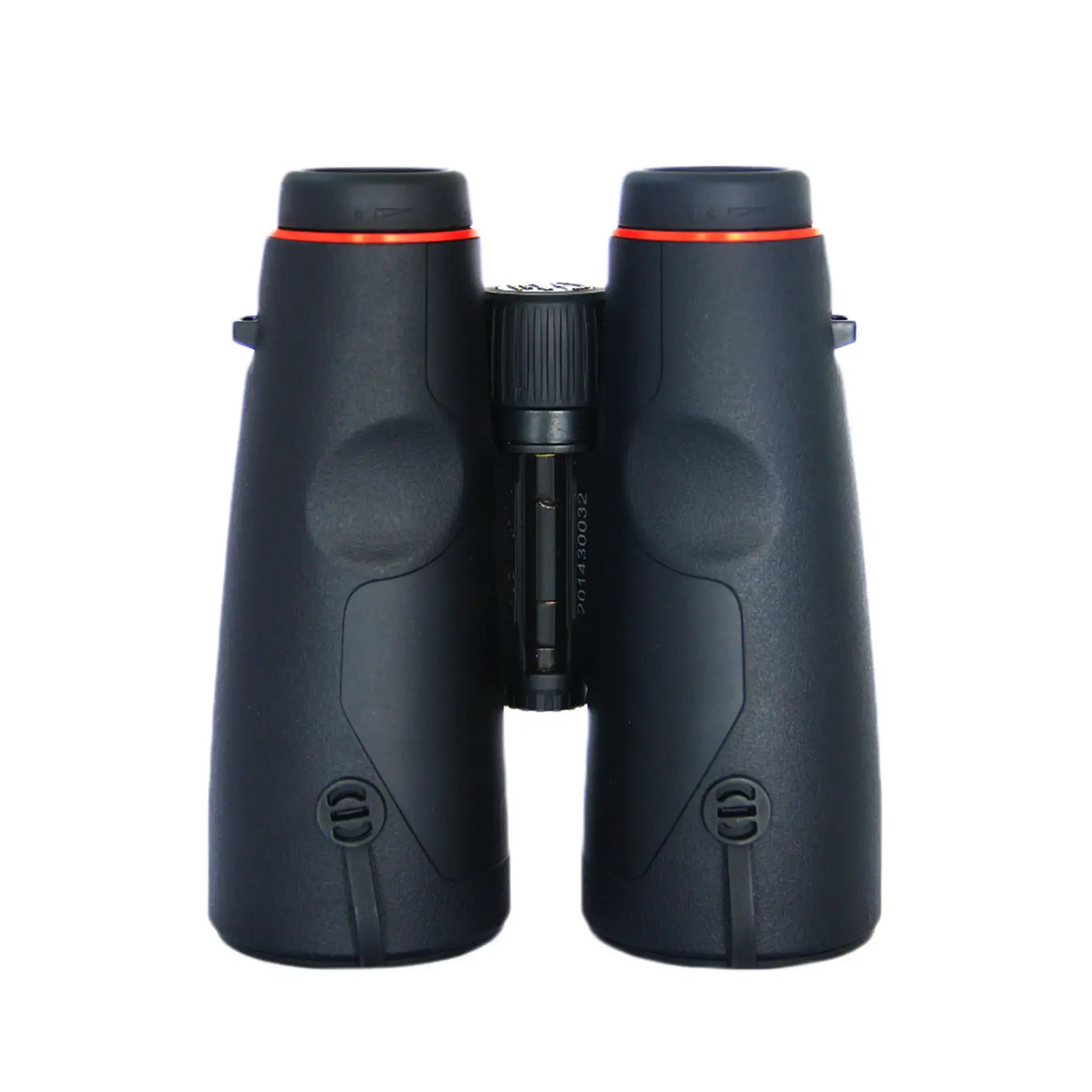 bottom view of APRESYS HD56 Series binoculars showing anti-slip texture and ergonomic thumb grip design on white background