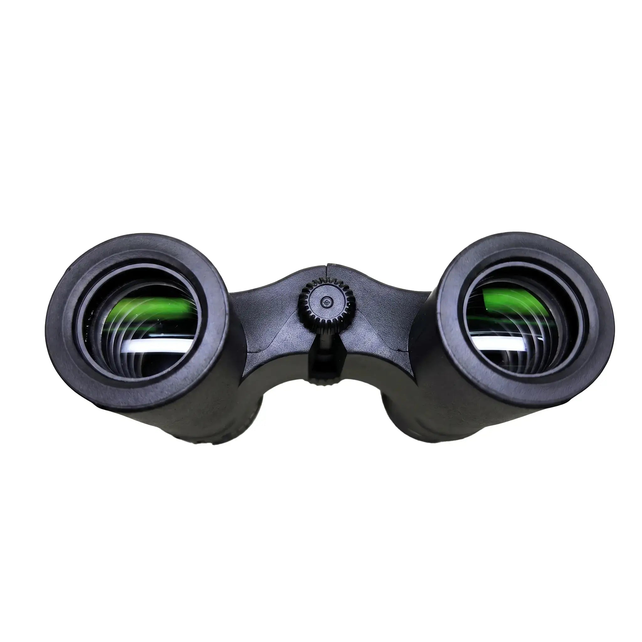 Close-up of the 21mm objective lenses on the black Apresys Luck Mini with FMC green film for high-definition clarity.