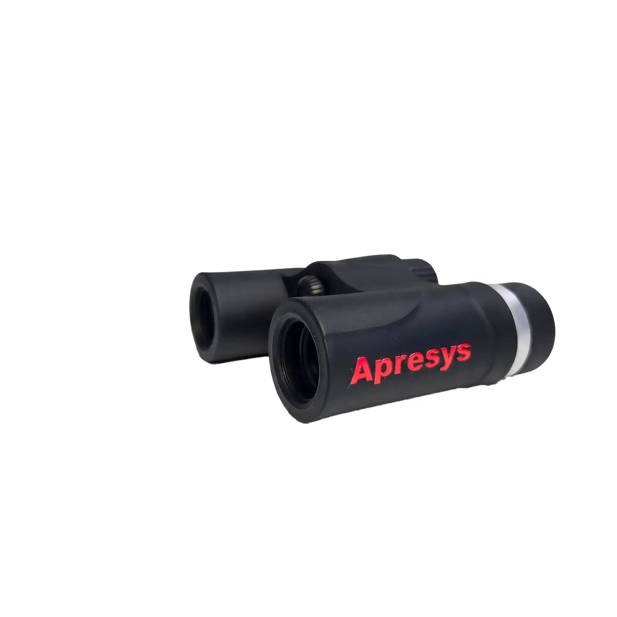 Side profile of the ultra-compact black Apresys Luck Mini binoculars, showing its slim and portable pocket-size.