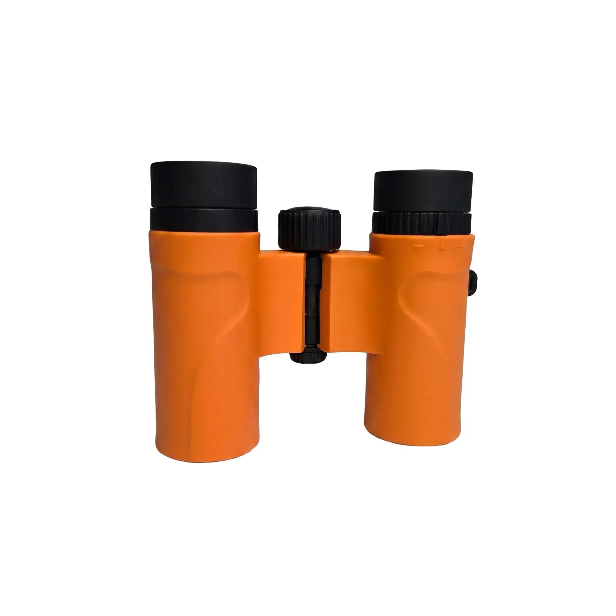 High-quality orange Apresys Luck Mini 8x21 binoculars standing view, showcasing the rugged and non-slip rubber armor.
