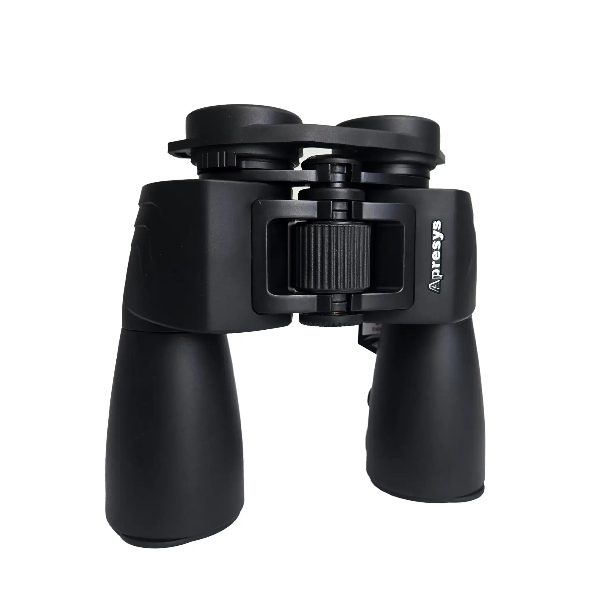 angled front view of APRESYS M5010 10x50 ED Porro prism binoculars with BaK4 optics and fully multi-coated lenses on white background